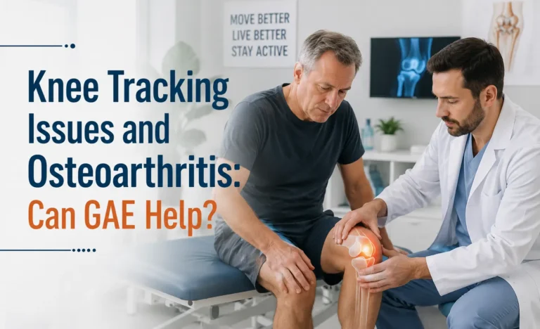 Patient consulting a specialist about Knee Osteoarthritis Treatment with Genicular Artery Embolization at Encino Vascular Institute in Encino, Los Angeles.​